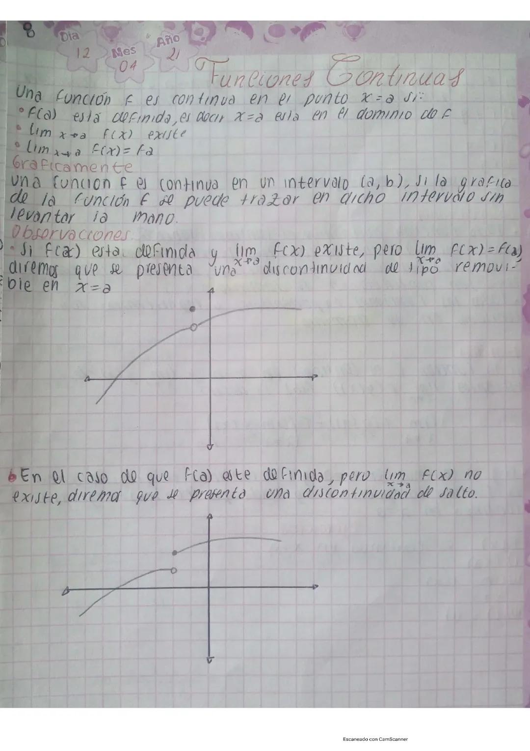Funciones continuas y límites 