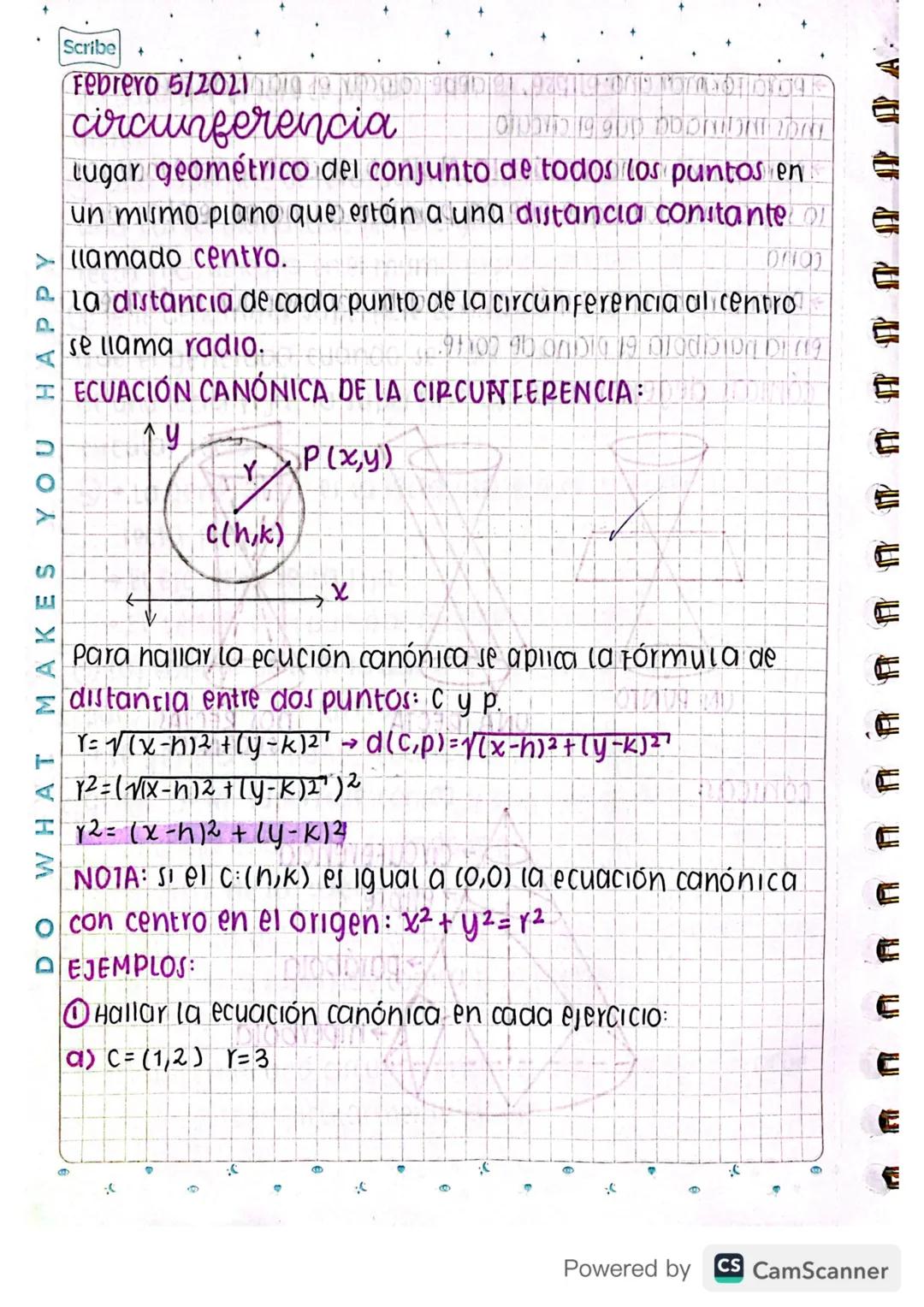 Matemáticas grado 11 - Circunferencia