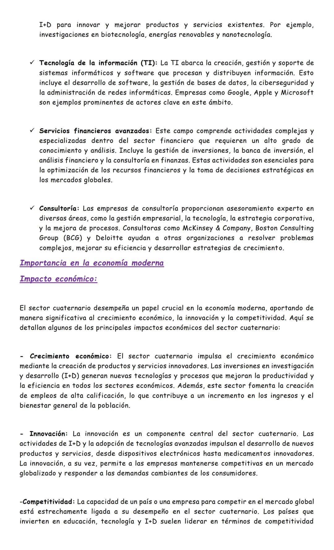 SECTOR CUATERNARIO Y SECTOR QUINARIO DE LA
INTRODUCCIÓN
ECONOMÍA
En el análisis de la estructura económica moderna, los sectores económicos 