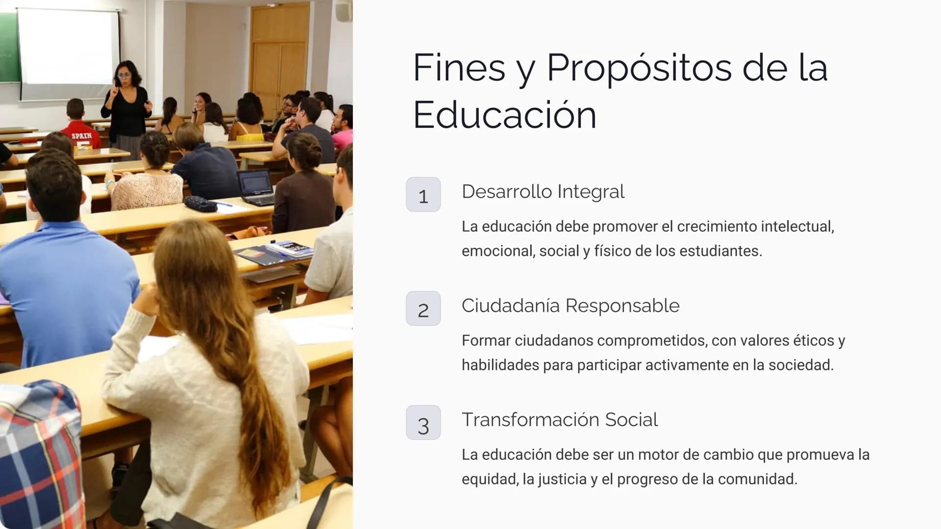Filosofía de la
Educación
La filosofía de la educación abarca los fines y propósitos de la
educación, las teorías del aprendizaje y los enfo