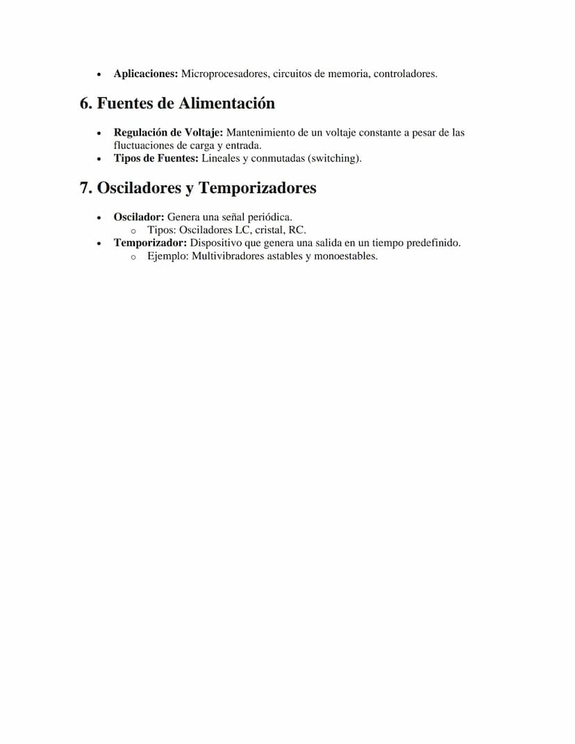 Electrónica Básica
APUNTES//
1. Circuitos Eléctricos
•
Componentes Básicos:
о
Resistencia: Limita el flujo de corriente eléctrica.
о Capacit