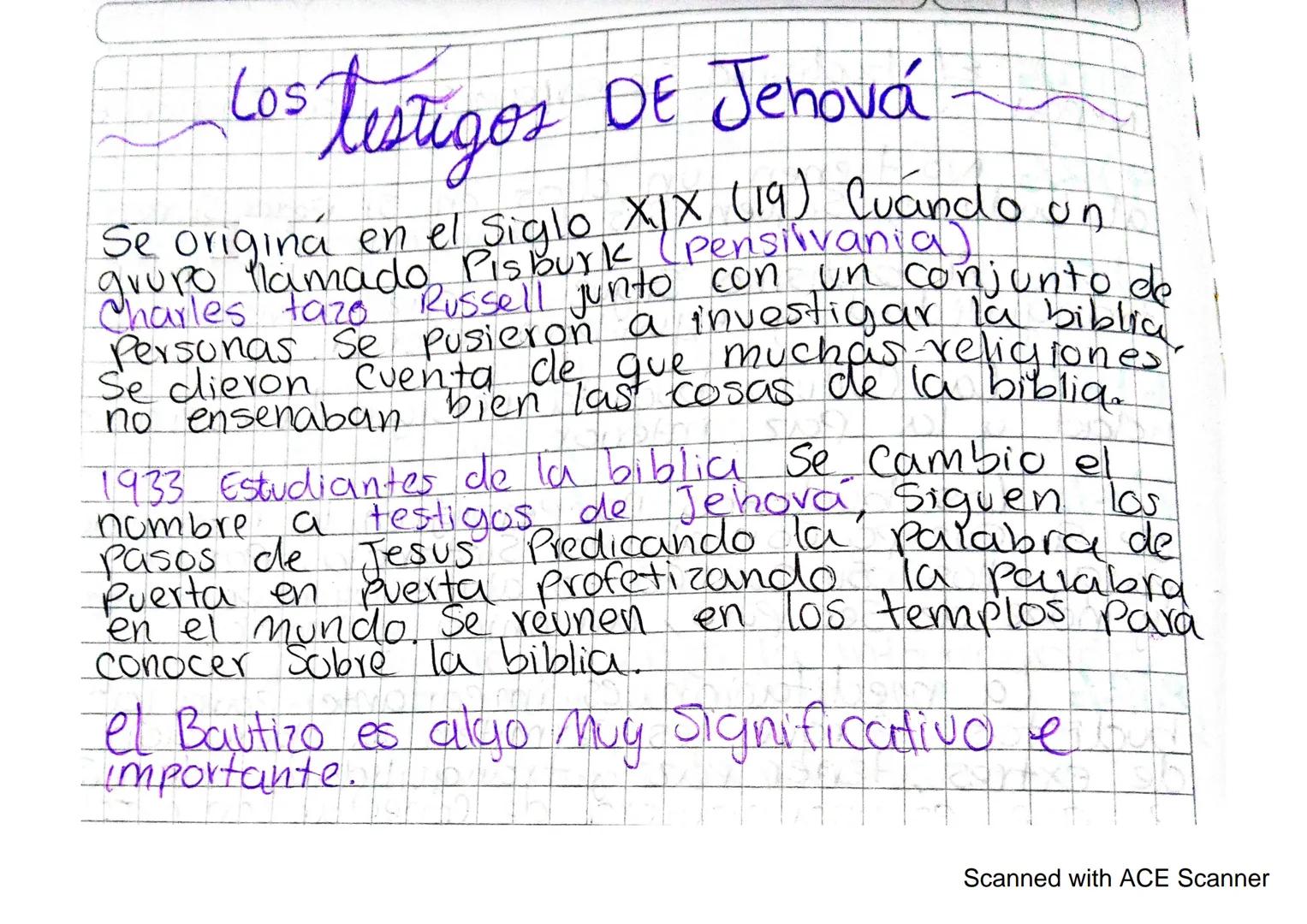 # Los testigos DE Jehová

Se origina en el siglo XIX (19) Cuando un
grupo llamado Pisburk (Pensiivania)
Charles tazo Russell junto con un co