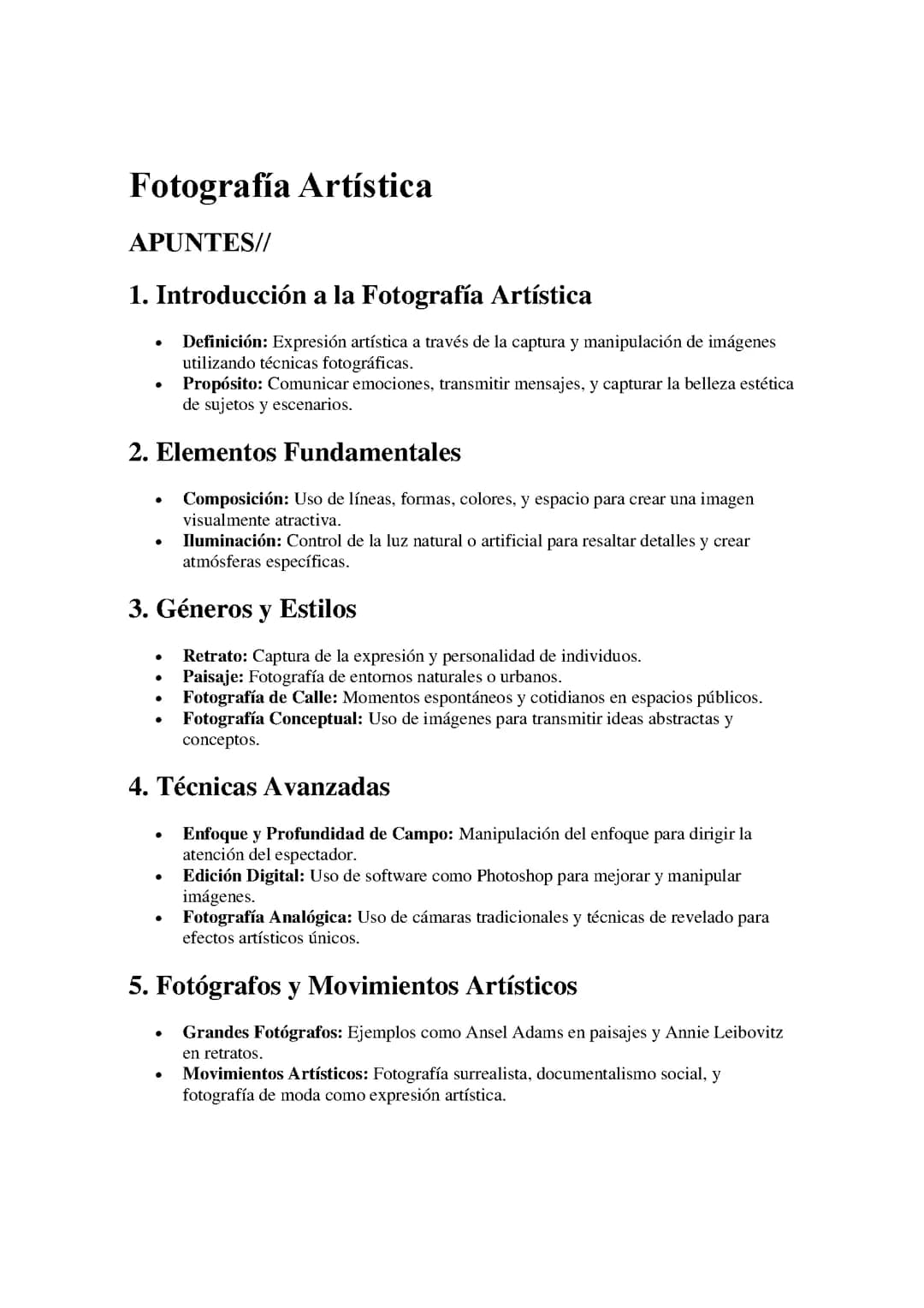 Fotografía Artística
