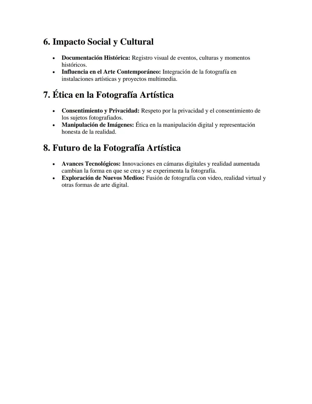 Fotografía Artística
APUNTES//
1. Introducción a la Fotografía Artística
•
•
Definición: Expresión artística a través de la captura y manipu