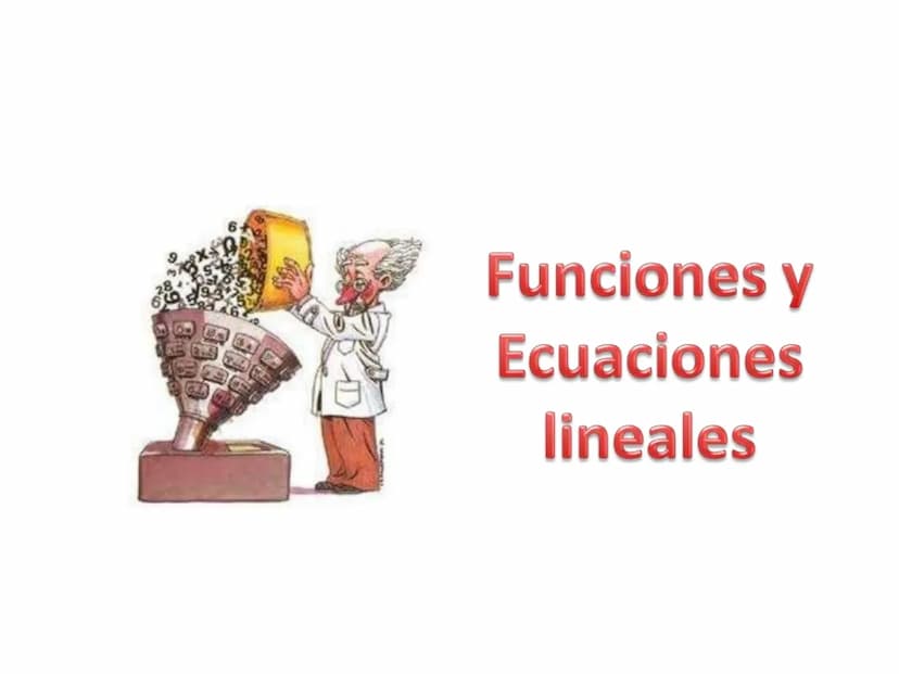 Funciones y
Ecuaciones
lineales La función lineal es del tipo: y = mx
m es la pendiente de la recta, si m>0 la función es
creciente y el áng