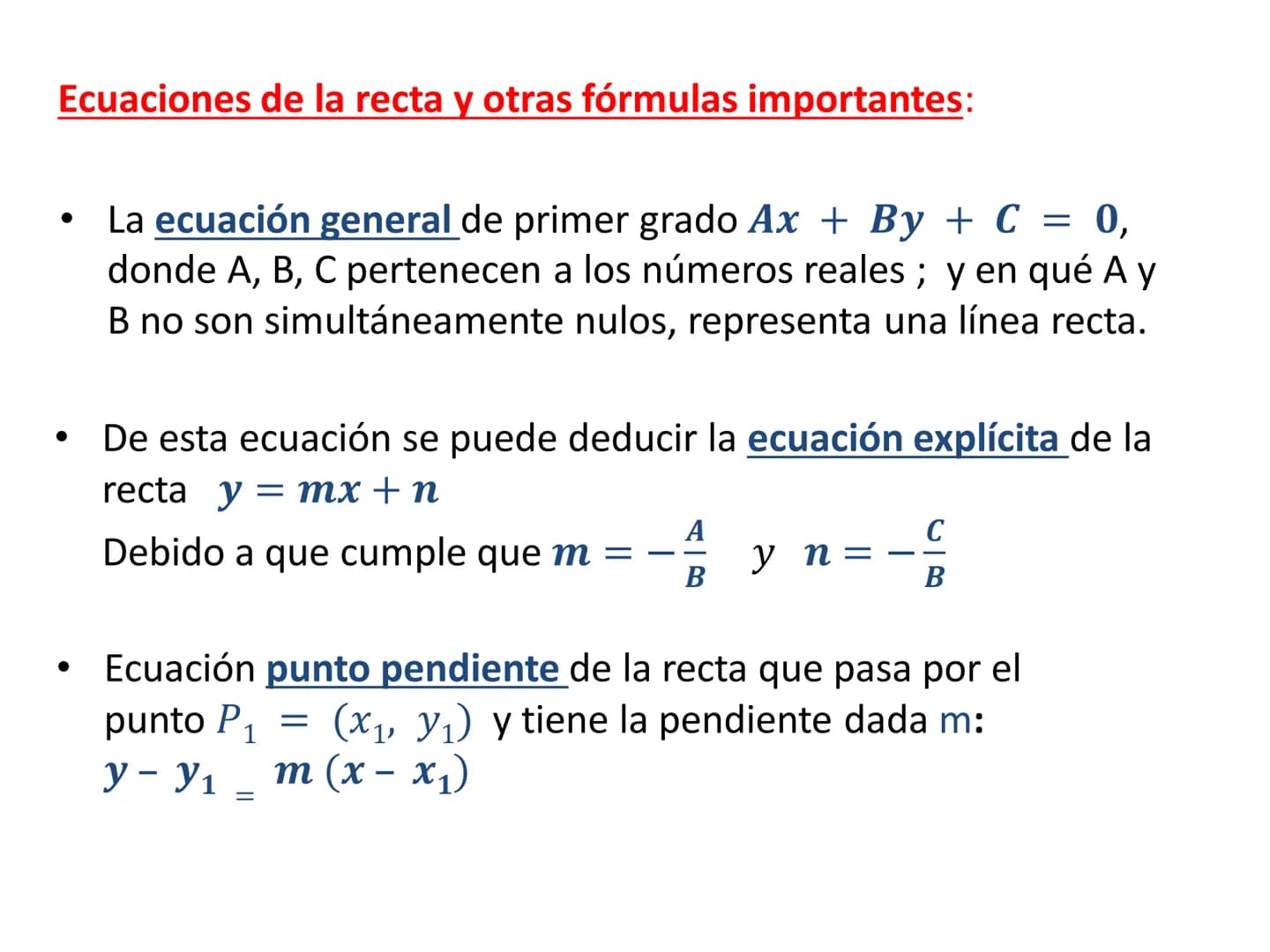 Funciones y
Ecuaciones
lineales La función lineal es del tipo: y = mx
m es la pendiente de la recta, si m>0 la función es
creciente y el áng