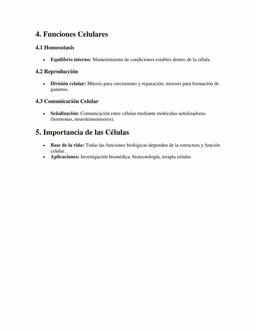 Estructura y Función de las Células
APUNTES//
1. Introducción a las Células
•
.
Unidad básica: Las células son la unidad estructural y funci