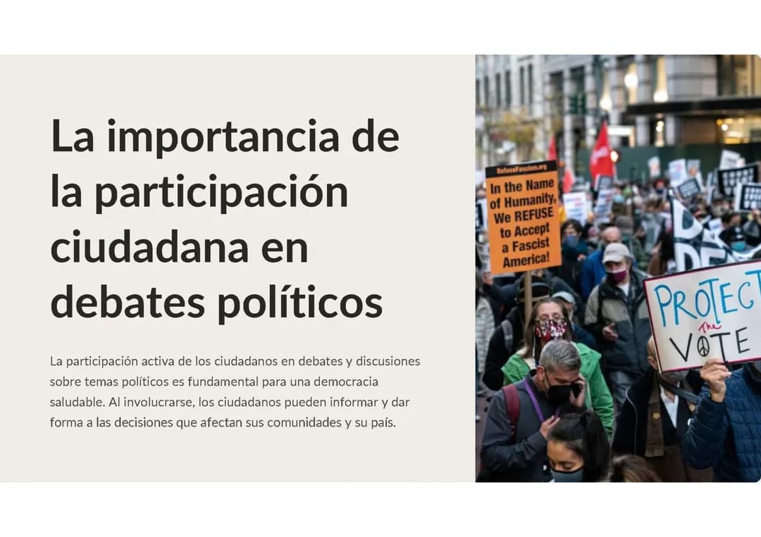 Participación en debates políticos: