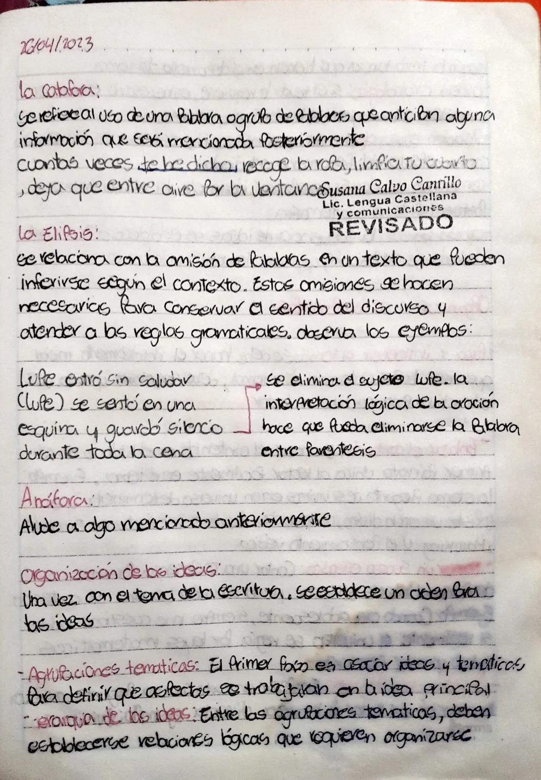 26/04/202.3

la catafora:
Se refiere al uso de una Palabra ogrupo de Palabres que anticilon aguna
información que servirrorcionada posterior