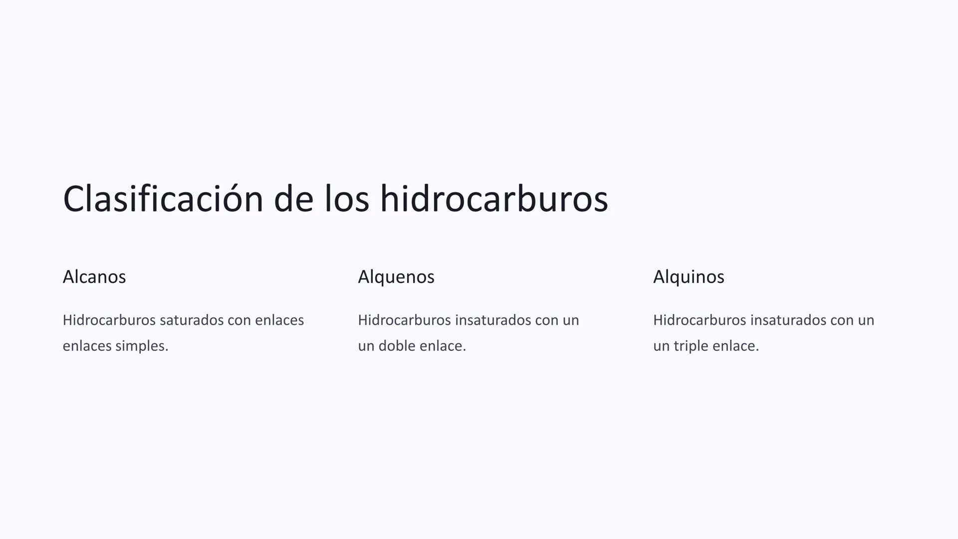 los hidrocarburos
Los hidrocarburos son compuestos orgánicos formados únicamente por
átomos de carbono e hidrógeno. Están presentes en el pe