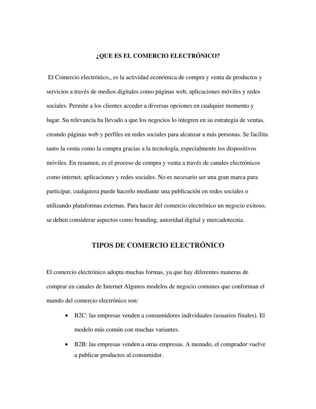 Tabla de Contenidos

¿Qué Es El Comercio Electronico?1
Tipos De Comercio Electronico¡Error! Marcador no definido.
Plataformas Mas Utilizadas
