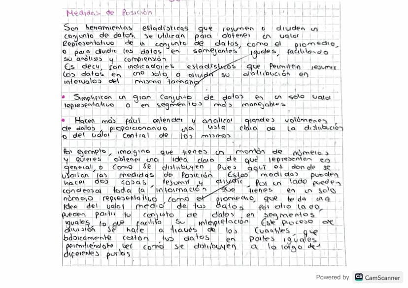 Medidas de Posición
que resumen 0
obtene
dividen s
Son herramientas estadisticas
conjunto de datos.
Se utilizan pala
S calor
Representativo
