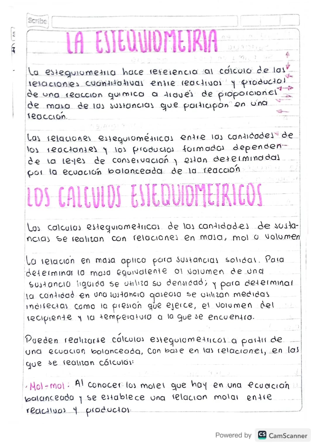 Scribe
LA ESTEQUIOMETRIA
DUNDERS
La esteguiometria hace referencia al cálculo de las
relaciones cuantitativas entre reactivos y productor
de