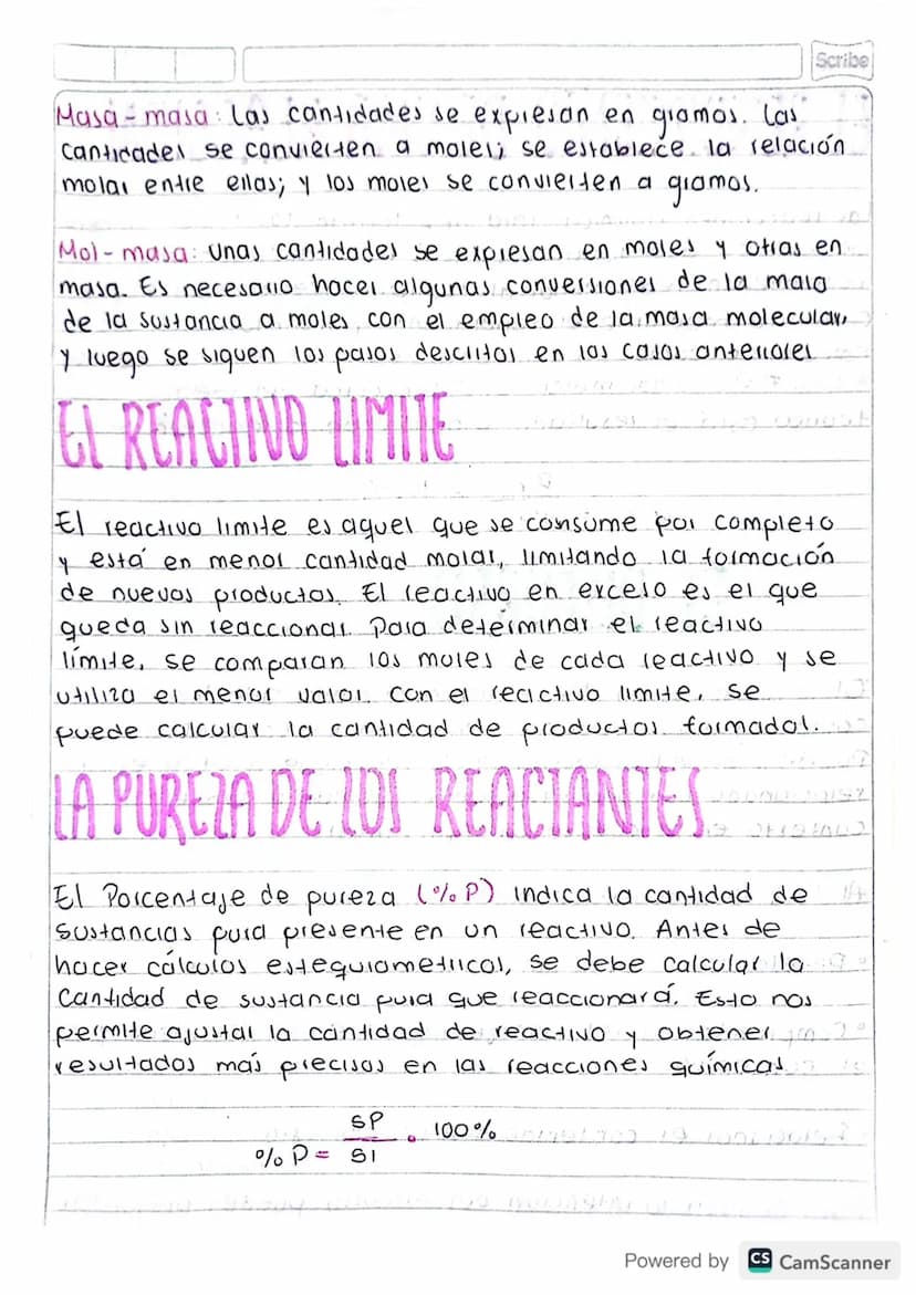 Scribe
LA ESTEQUIOMETRIA
DUNDERS
La esteguiometria hace referencia al cálculo de las
relaciones cuantitativas entre reactivos y productor
de