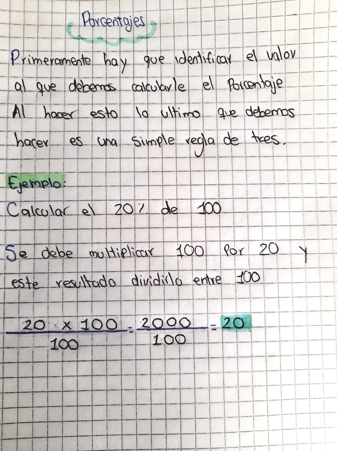Porcentajes
Primeramente hay que identificar el valor
al que debemos calcularle el Porcentaje
Al hacer esto lo ultimo que debemos.
hacer
es 