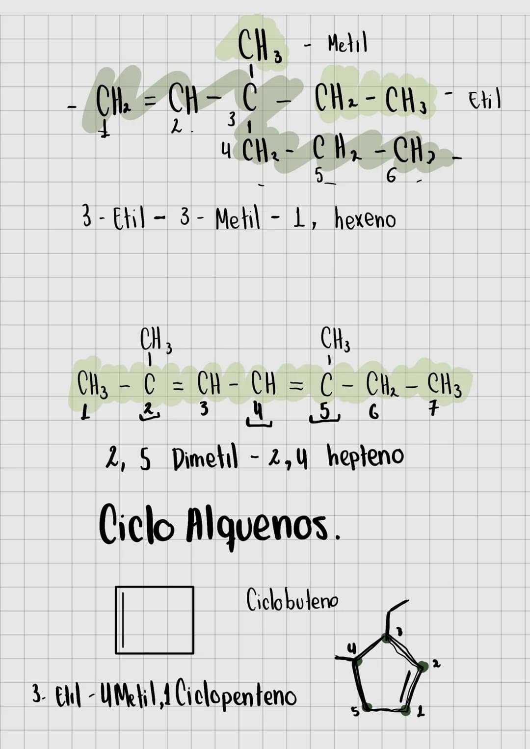 AICANOS.
Metano -
1 Enlace
L
CH4
[ANO]
H
H - C-H
1
Heptano
CH¸¯¯ CH₂¯¯ CH₂¯ CH‚¯ CH₂ CH₂ CH₂
Raices numeras para caderias de carbono y sus r