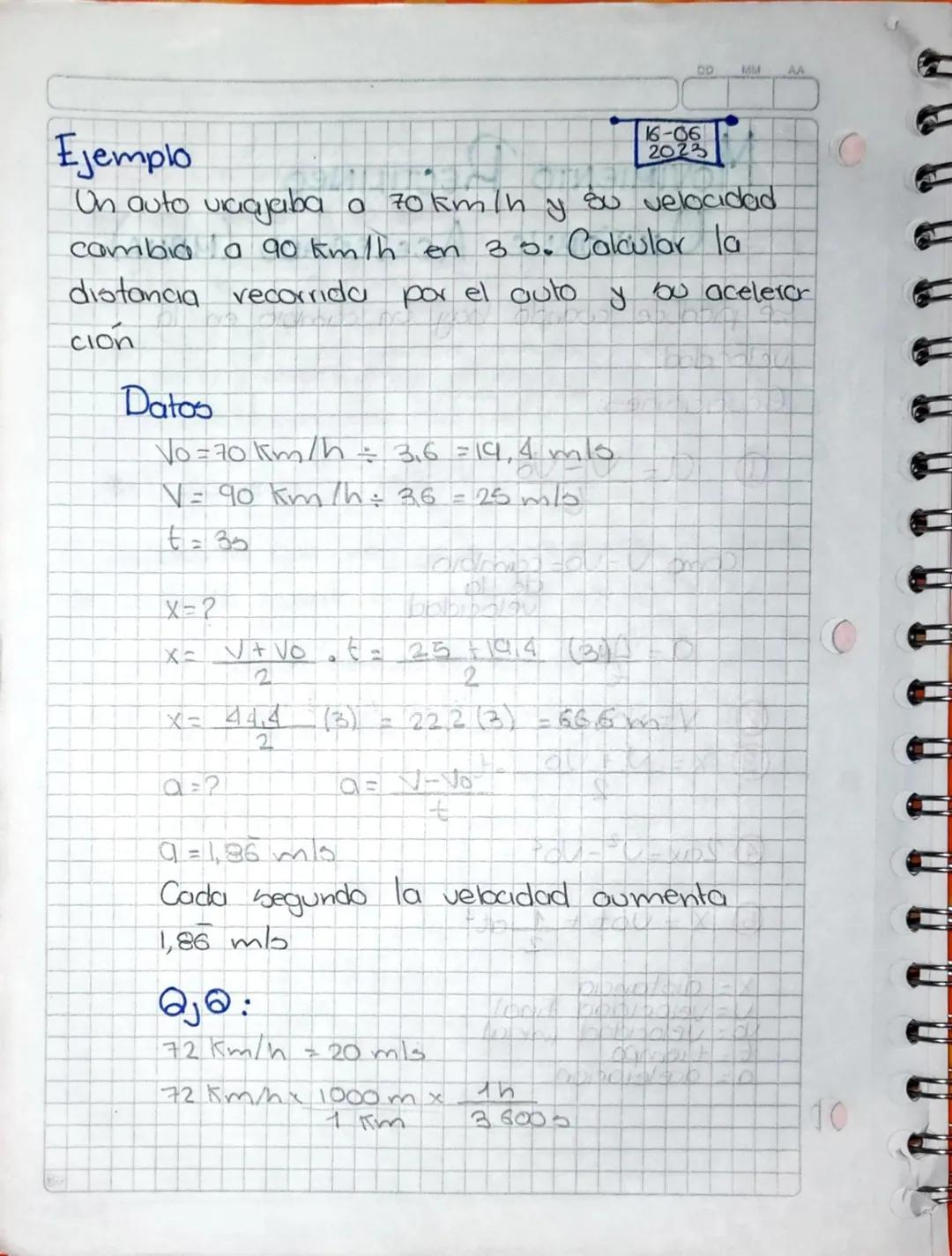 DD
MM
AA
# Movimiento Rectilineo
## Uniforme (MAU)
Es aquel en el cual los objetos recorren distan
cias Iguales en tiempos iguales.

Ejemplo