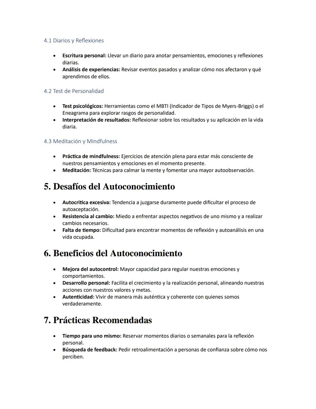 # Autoconocimiento

APUNTES//

1. Definición

- Autoconocimiento: Proceso de conocerse a sí mismo, incluyendo nuestros pensamientos,
sentimi