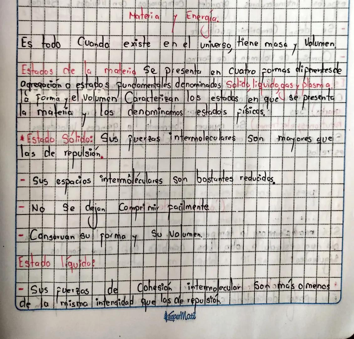 Materi a
y Enerala.
Es todo Cuando existe en el universo, tiene masa y Volumen

Estados de la materia se presenta en Cuatro formas diferente