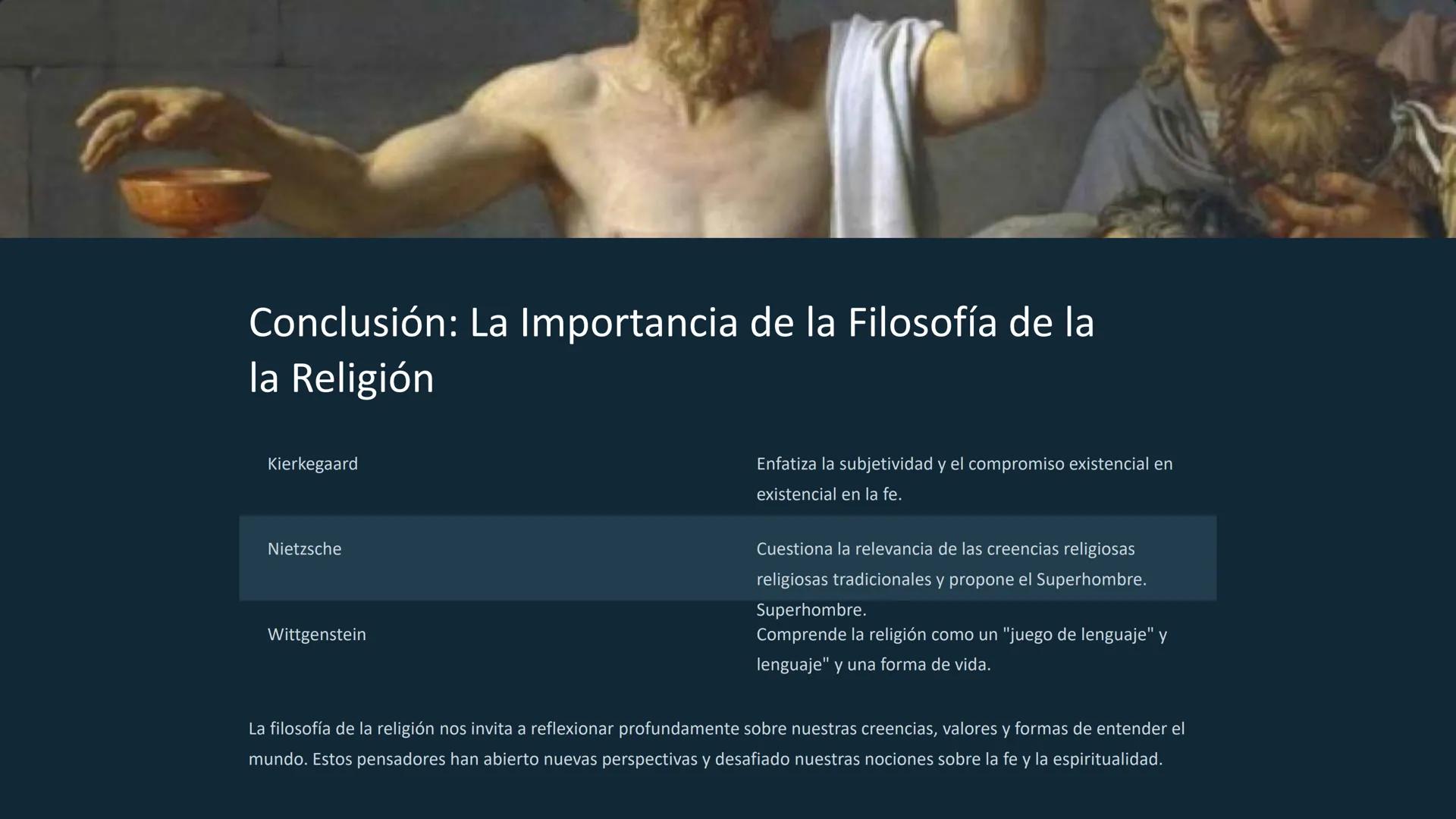 Filosofía de la Religión:
Kierkegaard, Nietzsche y
Wittgenstein
La filosofía de la religión es un campo fascinante
que explora las creencias