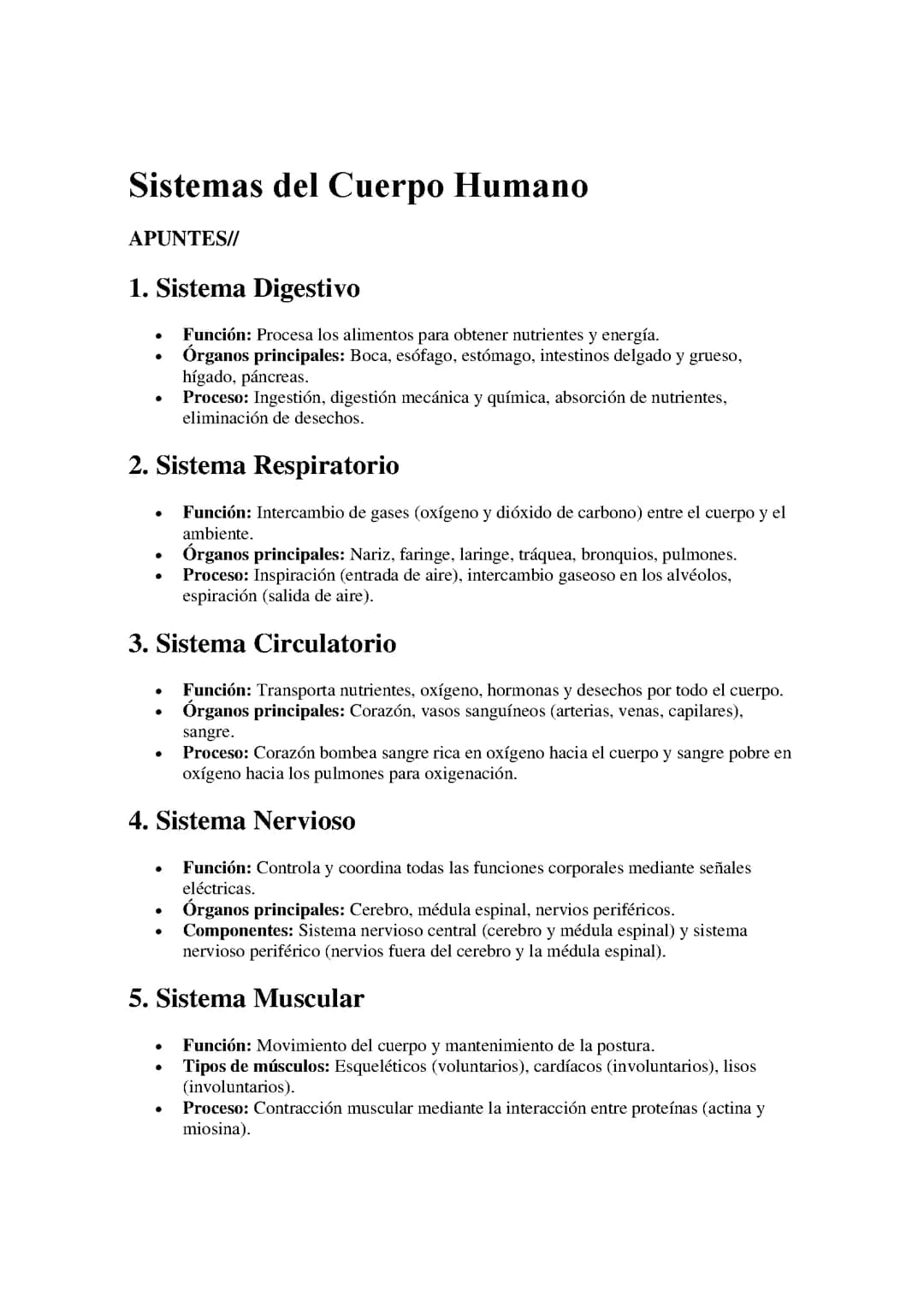 Sistemas del Cuerpo Humano
