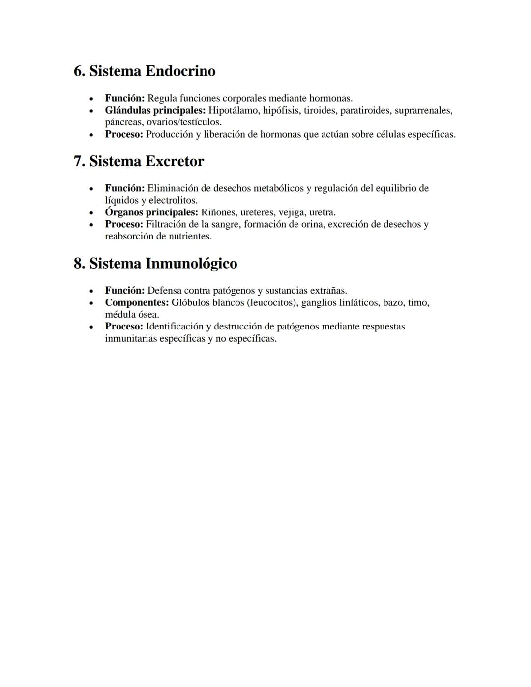 Sistemas del Cuerpo Humano
APUNTES//
1. Sistema Digestivo
•
Función: Procesa los alimentos para obtener nutrientes y energía.
•
Órganos prin