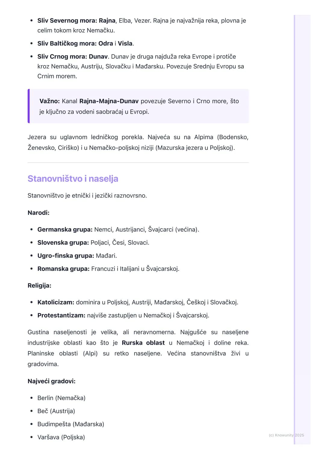 # Srednja Evropa

Uvod i položaj Srednje Evrope

Srednja Evropa se nalazi u centralnom delu našeg kontinenta. Zbog svog
položaja, ona je važ