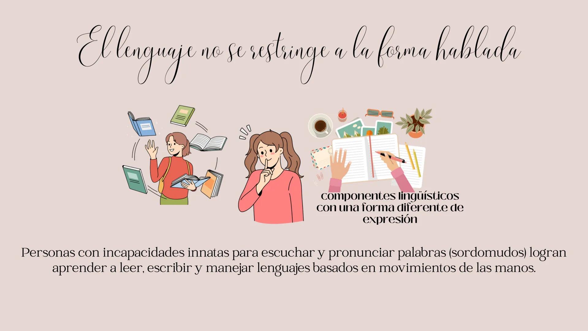 El lenguaje....
Generalidades
Es un conjunto de capacidades que permiten
utilizar sonidos para crear signos o símbolos
arbitrarios.
Permite.