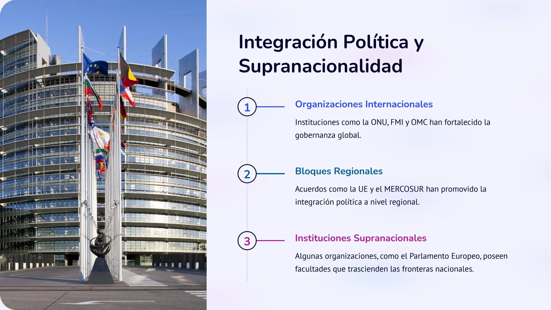 a
a
alamu
Globalización e
Integración
Regional
La globalización ha transformado las relaciones económicas, políticas y
culturales a nivel mu