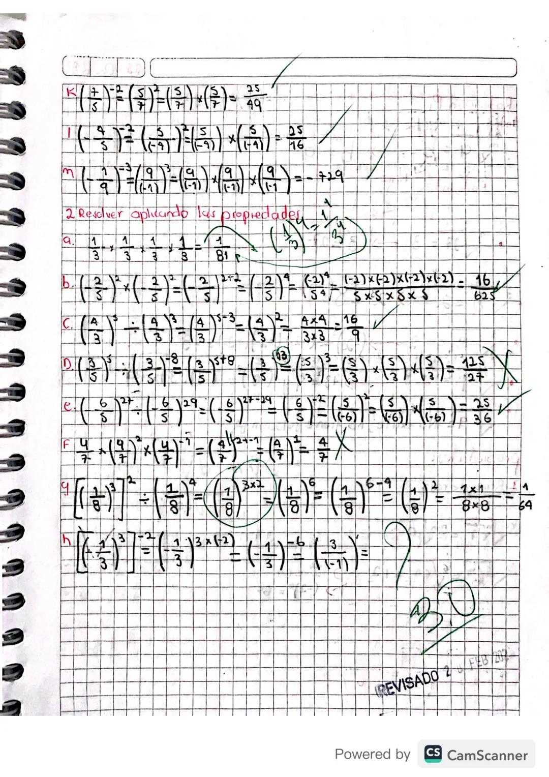 19 02 24

potenciación y ladicación

- potencicación

Base

Exponente

$
\frac{a}{b}
)^{n} = \frac{a^{n}}{b^{n}}
$

$
(\frac{2}{5})^{3} = \f
