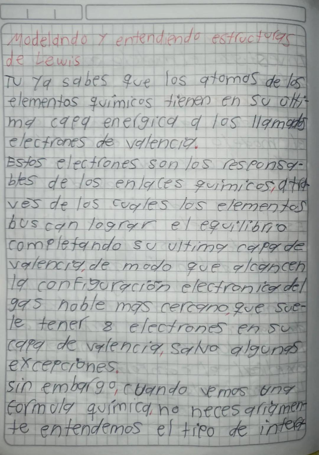 Modelando y entendiendo estructuras
de Lewis
Tu Ya sabes que los atomos de los
elementos químicos tienen en su otti
ma capa energica a los l
