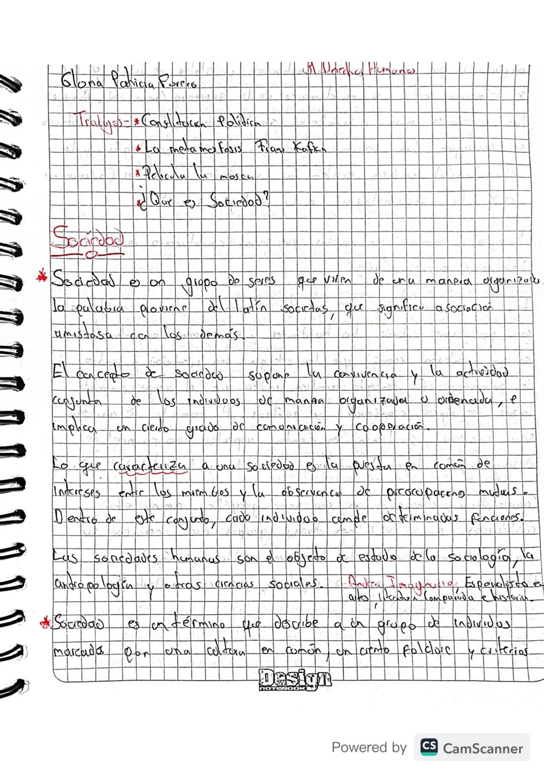 Glona Pahicia Porers

(A. Marcha Humano)

Tratores-Constitucian Polίδεσα

*La metama fosis Franz Kafkn

*Pelicula la mosca

of Que es Socied