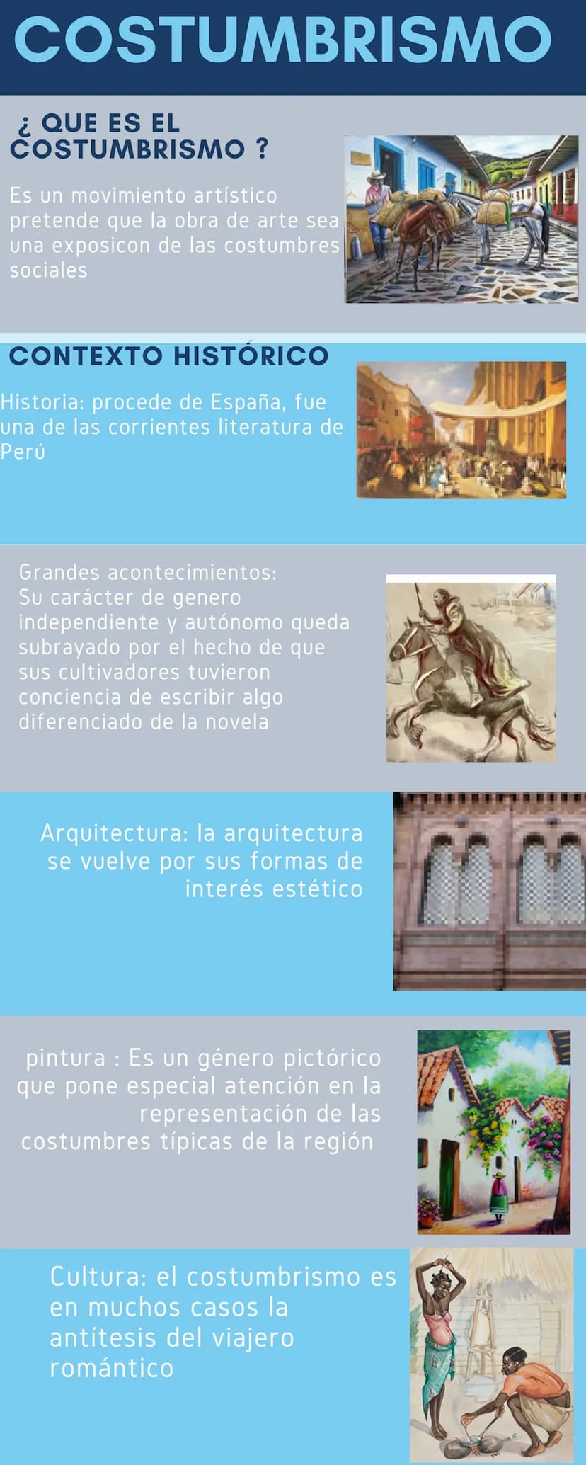 COSTUMBRISMO
¿QUE ES EL
COSTUMBRISMO ?
Es un movimiento artístico
pretende que la obra de arte sea
una exposicon de las costumbres
sociales
