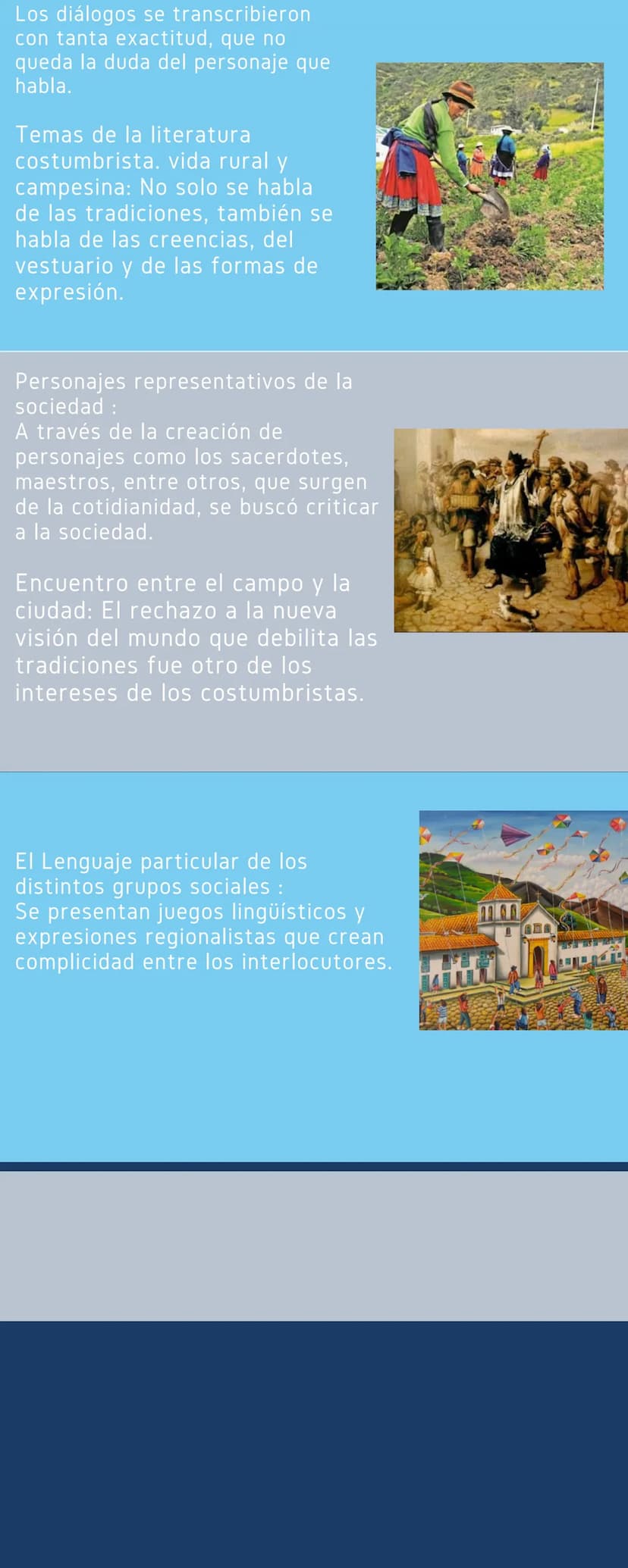 COSTUMBRISMO
¿QUE ES EL
COSTUMBRISMO ?
Es un movimiento artístico
pretende que la obra de arte sea
una exposicon de las costumbres
sociales
