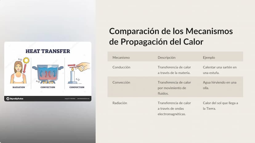 Propagación del
Calor
La propagación del calor es un fenómeno
fundamental en la naturaleza y la ingeniería.
Se refiere a la transferencia de