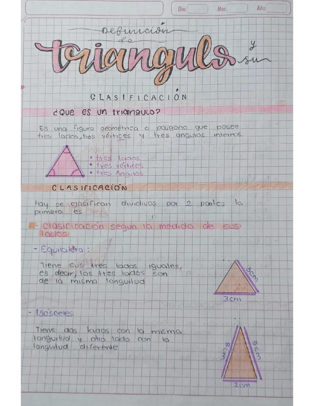 Definición de triángulo y su clasificación 