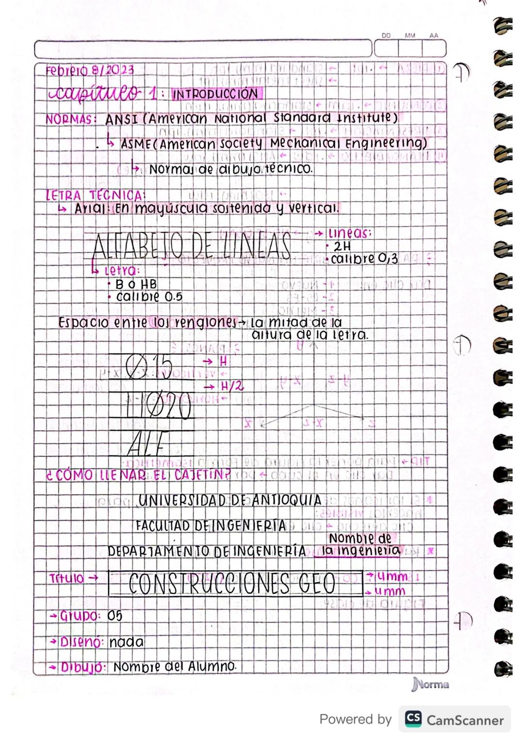 DD
MM
AA
Febrero 8/2023
capítulo 1: INTRODUCCIÓN
NORMAS ANSI (American National Standard institute)
ASME (American society Mechanical Engine