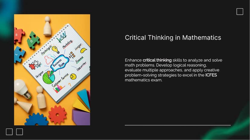 ☐
Mastering ICFES
Mathematics
Preparation Introduction
Welcome to Mastering ICFES Mathematics
Preparation. This presentation will provide es