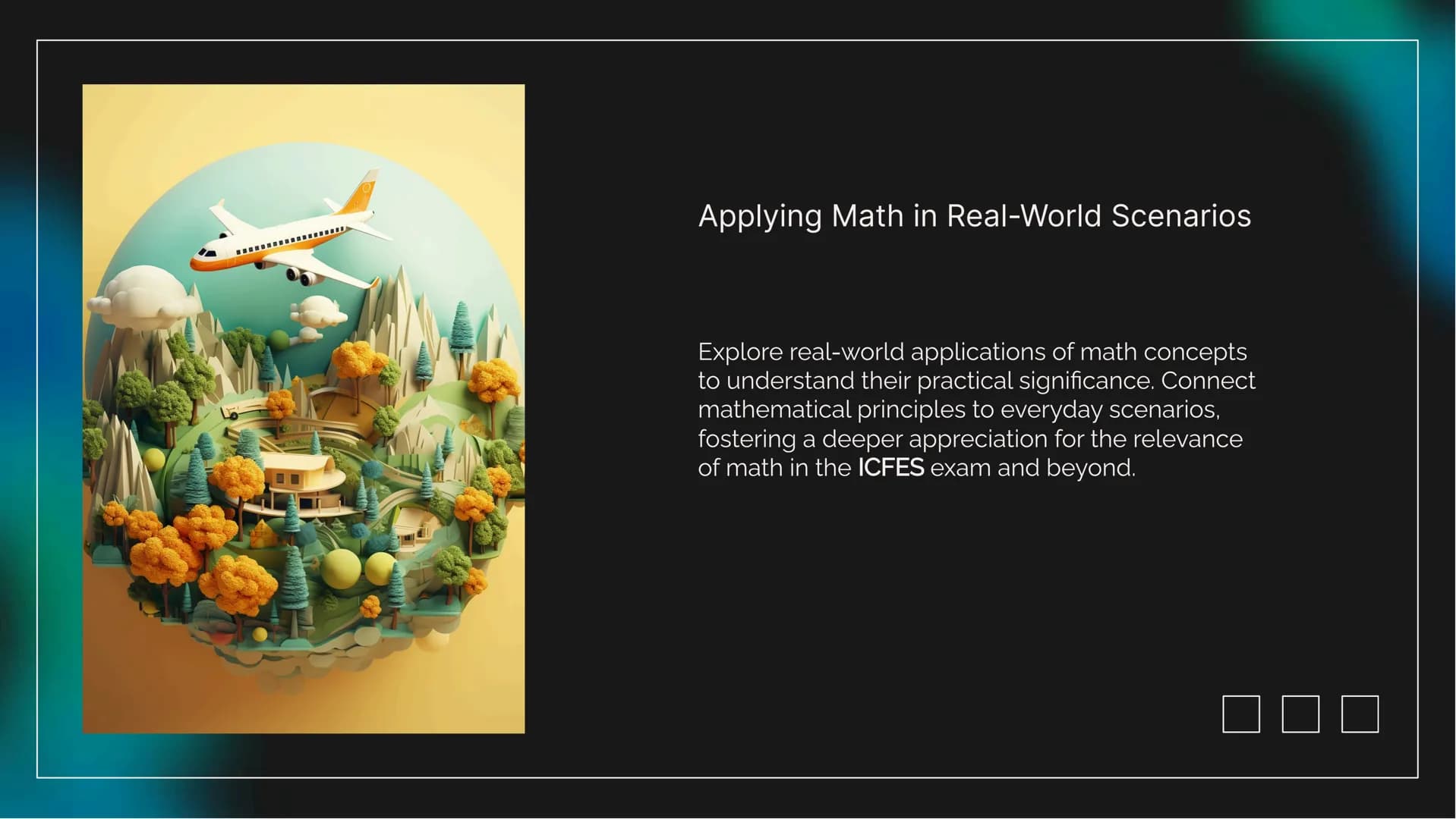 ☐
Mastering ICFES
Mathematics
Preparation Introduction
Welcome to Mastering ICFES Mathematics
Preparation. This presentation will provide es