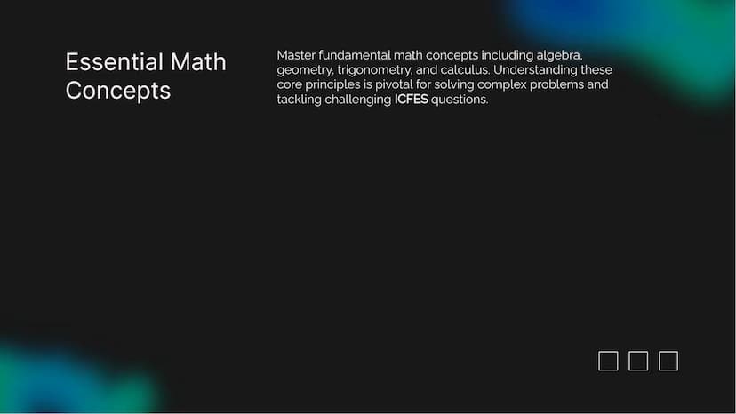 ☐
Mastering ICFES
Mathematics
Preparation Introduction
Welcome to Mastering ICFES Mathematics
Preparation. This presentation will provide es