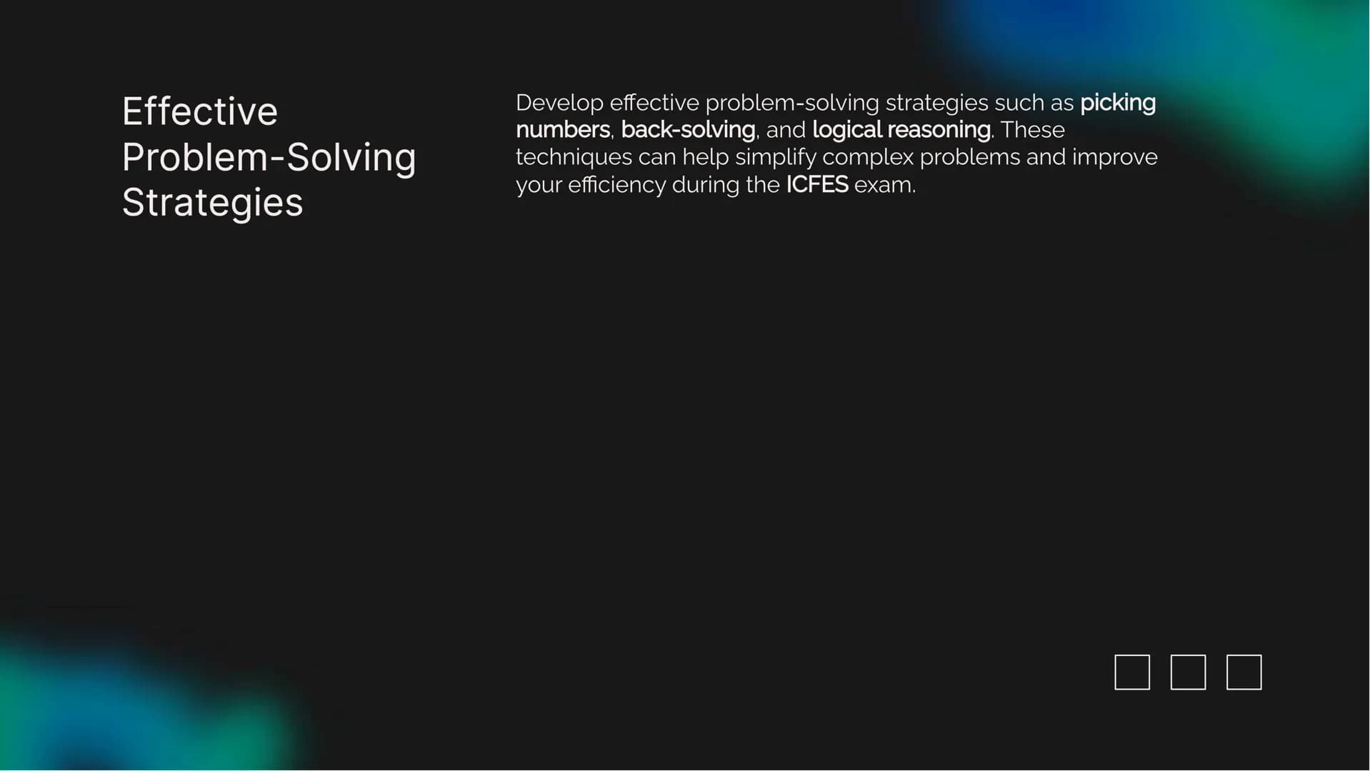 ☐
Mastering ICFES
Mathematics
Preparation Introduction
Welcome to Mastering ICFES Mathematics
Preparation. This presentation will provide es