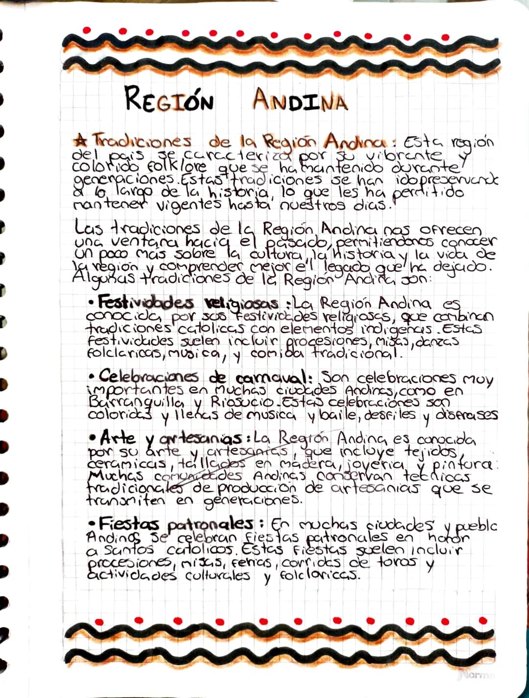 REGIÓN
ANDINA
* Tradiciones de la Región Andina: Esta region
del pais caracteriza por su vibrante,
colorido, folklore que se ha mantenido du
