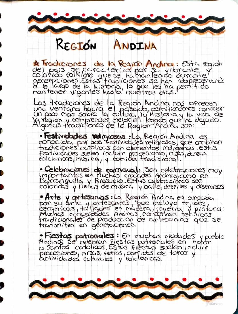 REGIÓN
ANDINA
* Tradiciones de la Región Andina: Esta region
del pais caracteriza por su vibrante,
colorido, folklore que se ha mantenido du