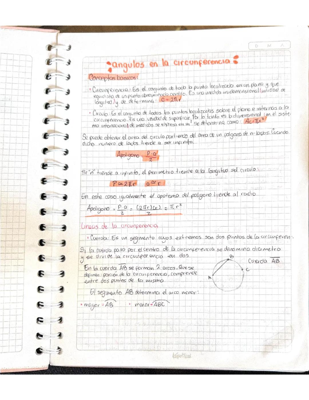 Matemáticas: ángulos de la circunferencia, funciones trigonométricas, semejanzas 