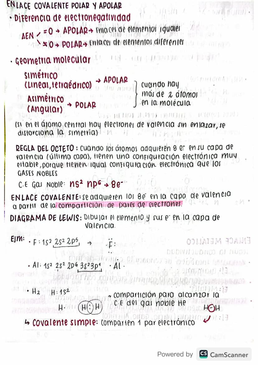 TIPOS DE ENLACE Y COMO IDENTIFICARLOS
ENLACE: Cuando se da una situación de estabilidad en la situación
espacial de dos sustancias, decimos 
