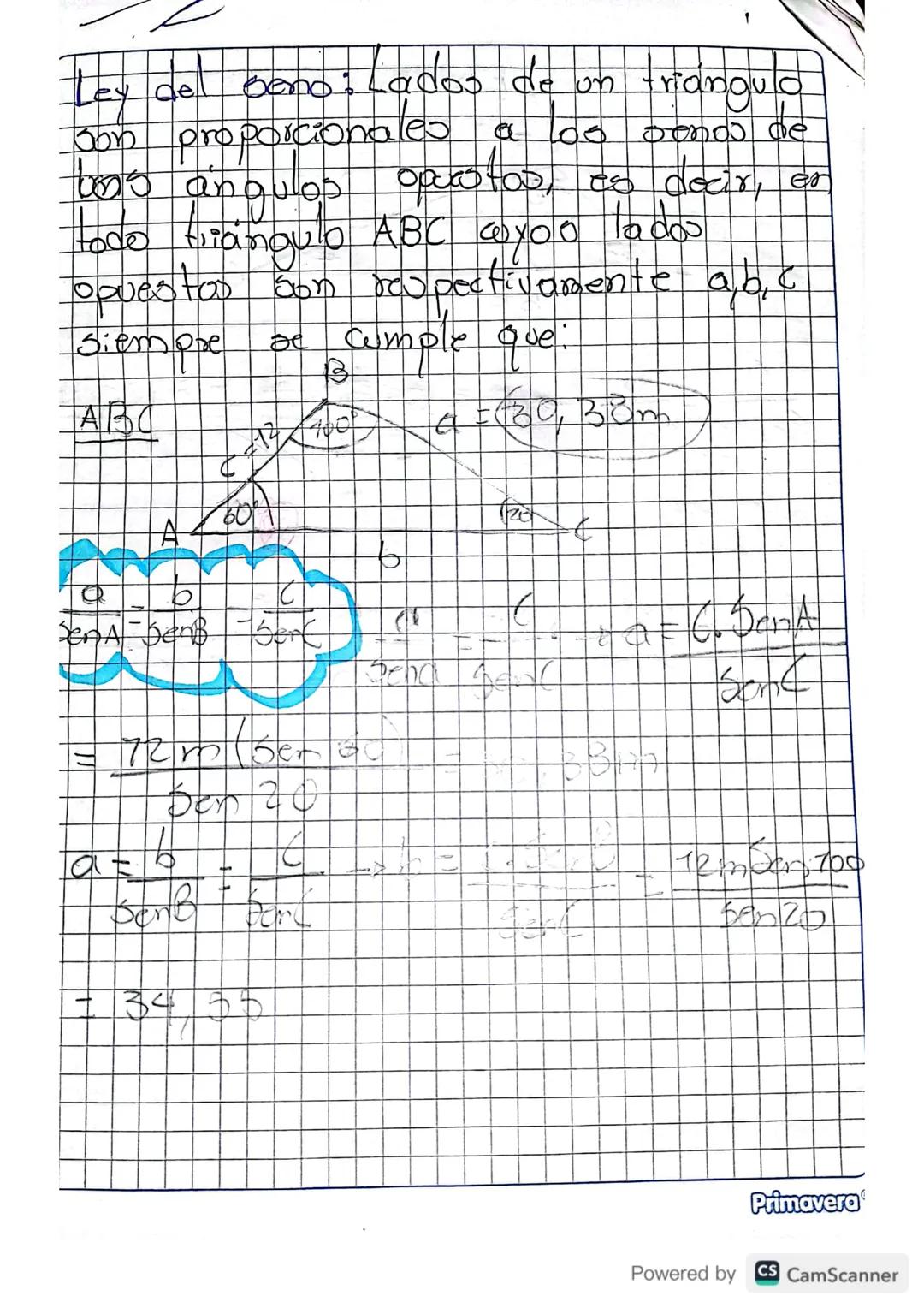 Ley de
Son propo
tas anguos
beno: Lados do
de un triangulo
a os oenos de
opers too, es
es decir, er
todo frangulo ABC coyoo lados
opuestos s