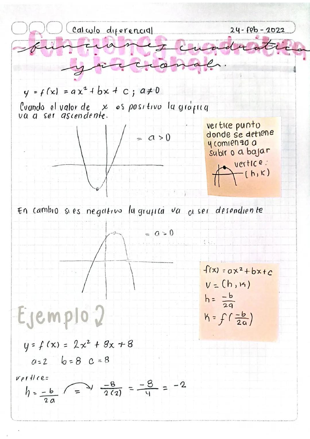 Función Cuadratica y Racional