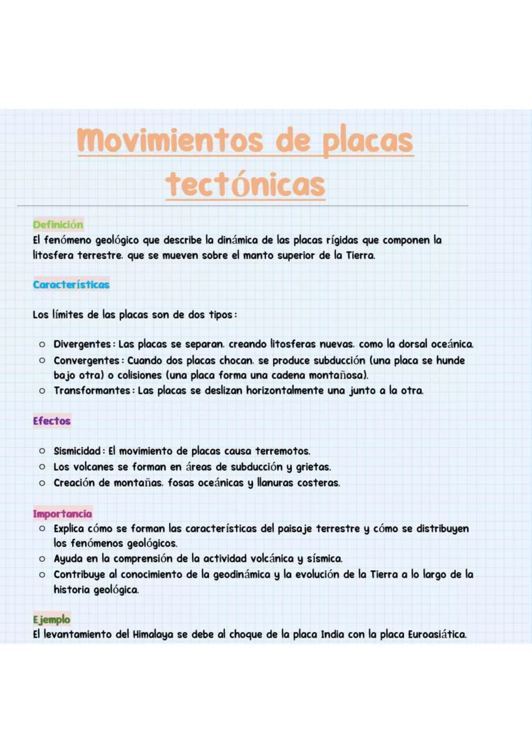 Definición
Movimientos de placas
tectónicas
El fenómeno geológico que describe la dinámica de las placas rígidas que componen la
litosfera t