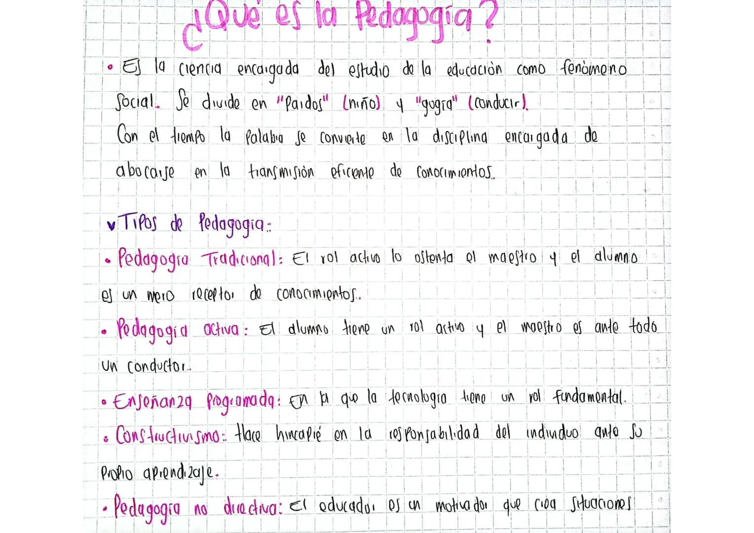 ¿Qué es la Pedagogia?
• Es la ciencia encargada del estudio de la educación como fenómeno
Social. Se divide en "Paidos" (niño) 4 "gugia" (co