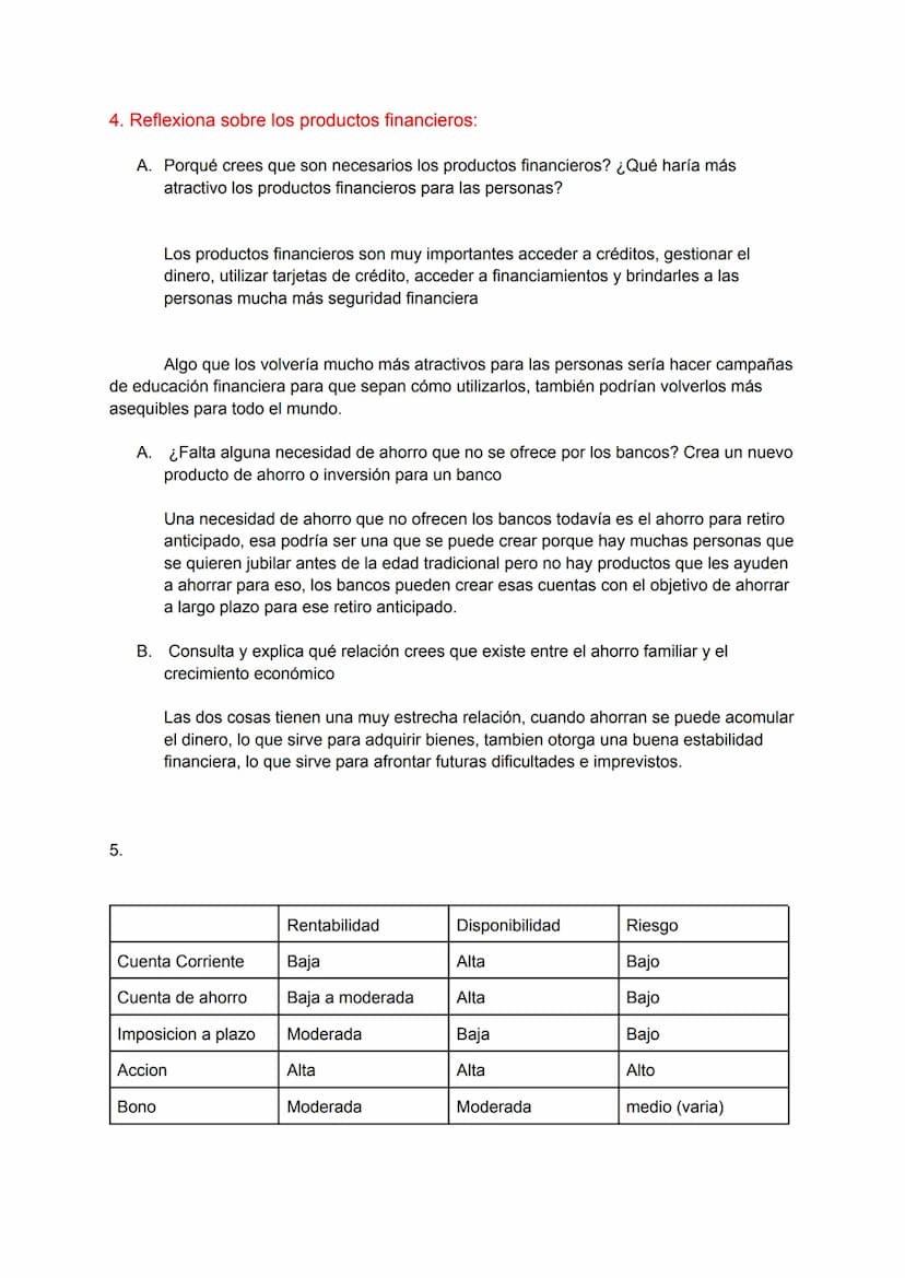 Matemáticas
Financiera
30/05/2024 1.a: ¿Qué características tiene una cuenta de ahorros?
Guardar el dinero de forma segura en el banco.
Gene